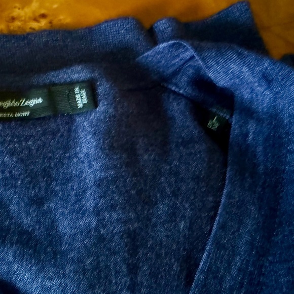 Ermenegildo Zegna Cashseta V Neck Sweater Men Deep Blue, 52, Cashmere Silk $1390 - Picture 10 of 10
